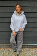 OH APRIL - HOODIE MIT STICKEREI GREY MELANGE