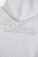 OH APRIL - HOODIE MIT STICKEREI GREY MELANGE