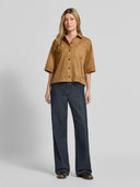 SMITH & SOUL - BLUSE MIT BRUSTTASCHE TOFFEE