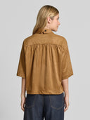 SMITH & SOUL - BLUSE MIT BRUSTTASCHE TOFFEE