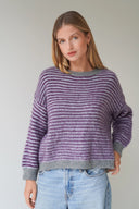 LOU & ODETTE - ANNA PULLOVER PASTELLBLAU/BURGUNDY
