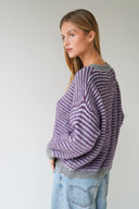 LOU & ODETTE - ANNA PULLOVER PASTELLBLAU/BURGUNDY
