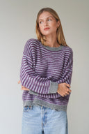 LOU & ODETTE - ANNA PULLOVER PASTELLBLAU/BURGUNDY