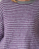 LOU & ODETTE - ANNA PULLOVER PASTELLBLAU/BURGUNDY