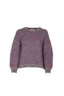 LOU & ODETTE - ANNA PULLOVER PASTELLBLAU/BURGUNDY