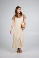 ALMA A-LINE DRESS MICRO LEO BEIGE