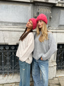 LES TRICOTS D'O - MILA ALPACA BEANIE RED/BLUE