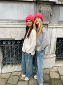 LES TRICOTS D'O - MILA ALPACA BEANIE RED/BLUE