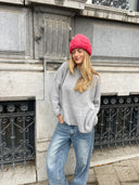 LES TRICOTS D'O - MILA ALPACA BEANIE RED/BLUE