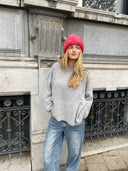 LES TRICOTS D'O - MILA ALPACA BEANIE RED/BLUE