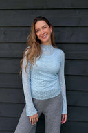 OH APRIL - SPITZEN LONGSLEEVE ZAHARA SKY BLUE