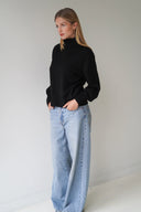 LOU & ODETTE - ROLLKRAGENPULLOVER BLACK