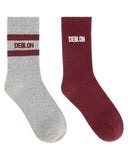 DEBLON - SOCKEN BORDEAUX GREY MELANGE (2er-Pack) 38-41