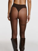 SAINT SASS - STRUMPFHOSE "NOT YOUR BUSINESS" BRAUN