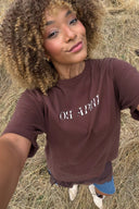 OH APRIL - BF T-SHIRT COW DARK BROWN