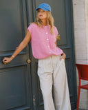 LOU & ODETTE - ÄRMELLOSER CARDIGAN CANDYPINK