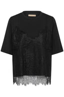 CULTURE - CUKARLA T-SHIRT MIT SPITZE BLACK