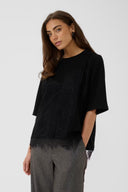 CULTURE - CUKARLA T-SHIRT MIT SPITZE BLACK