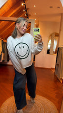 THE SHIRT PROJECT - SMILEY SWEATER SILVER MELANGE