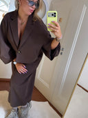 IMPERIAL FASHION - CROPPED BLAZER BROWN