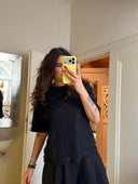 CULTURE - CUKARLA T-SHIRT MIT SPITZE BLACK
