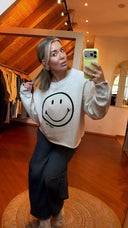 THE SHIRT PROJECT - SMILEY SWEATER SILVER MELANGE