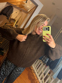 STRICKPULLOVER MIT ZIPPER BRAUN
