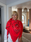 BLUI ITALY - PAISLEY SCHAL ROT