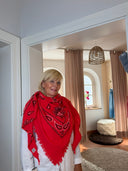 BLUI ITALY - PAISLEY SCHAL ROT