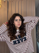 THE SHIRT PROJECT - LONGSLEEVE WHATEVER ECRU/BORDEAUX