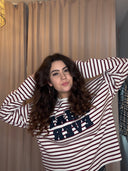 THE SHIRT PROJECT - LONGSLEEVE WHATEVER ECRU/BORDEAUX