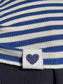 THE SHIRT PROJECT - LONGSLEEVE GESTREIFT ECRU/BRIGHT BLUE