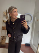 LOU & ODETTE - MANON JACKE AUS KUNSTPELZ CHOCOLATE