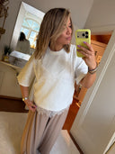 CULTURE - CUKARLA T-SHIRT MIT SPITZE WHITE