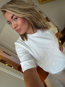 CULTURE - CUKARLA T-SHIRT MIT SPITZE WHITE