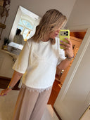 CULTURE - CUKARLA T-SHIRT MIT SPITZE WHITE