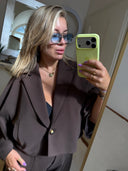 IMPERIAL FASHION - CROPPED BLAZER BROWN