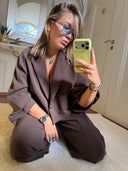 IMPERIAL FASHION - CROPPED BLAZER BROWN