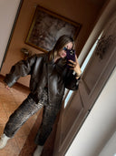 FAKE LEDERJACKE BRAUN