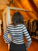 THE SHIRT PROJECT - LONGSLEEVE RINGEL ECRU / PINE GREEN
