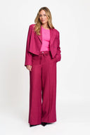 POM AMSTERDAM - HOSE JESS STRIPED BURGUNDY RED