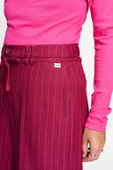 POM AMSTERDAM - HOSE JESS STRIPED BURGUNDY RED
