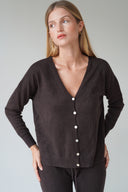 LOU & ODETTE - JESSICA CARDIGAN CHOCOLATE