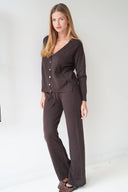 LOU & ODETTE - JESSICA CARDIGAN CHOCOLATE