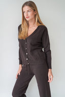 LOU & ODETTE - JESSICA CARDIGAN CHOCOLATE