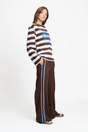 POM AMSTERDAM TOP JOY STRIPED BOWN WHITE