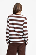 POM AMSTERDAM TOP JOY STRIPED BOWN WHITE