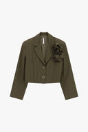 IMPERIAL FASHION - BLAZER KHAKI NADELSTREIFEN