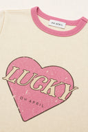 OH APRIL - REGULAR T-SHIRT LUCKY HEART OFF WHITE