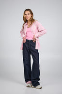 LILIA OVERSIZED SHIRT PETAL CREAM CHECK